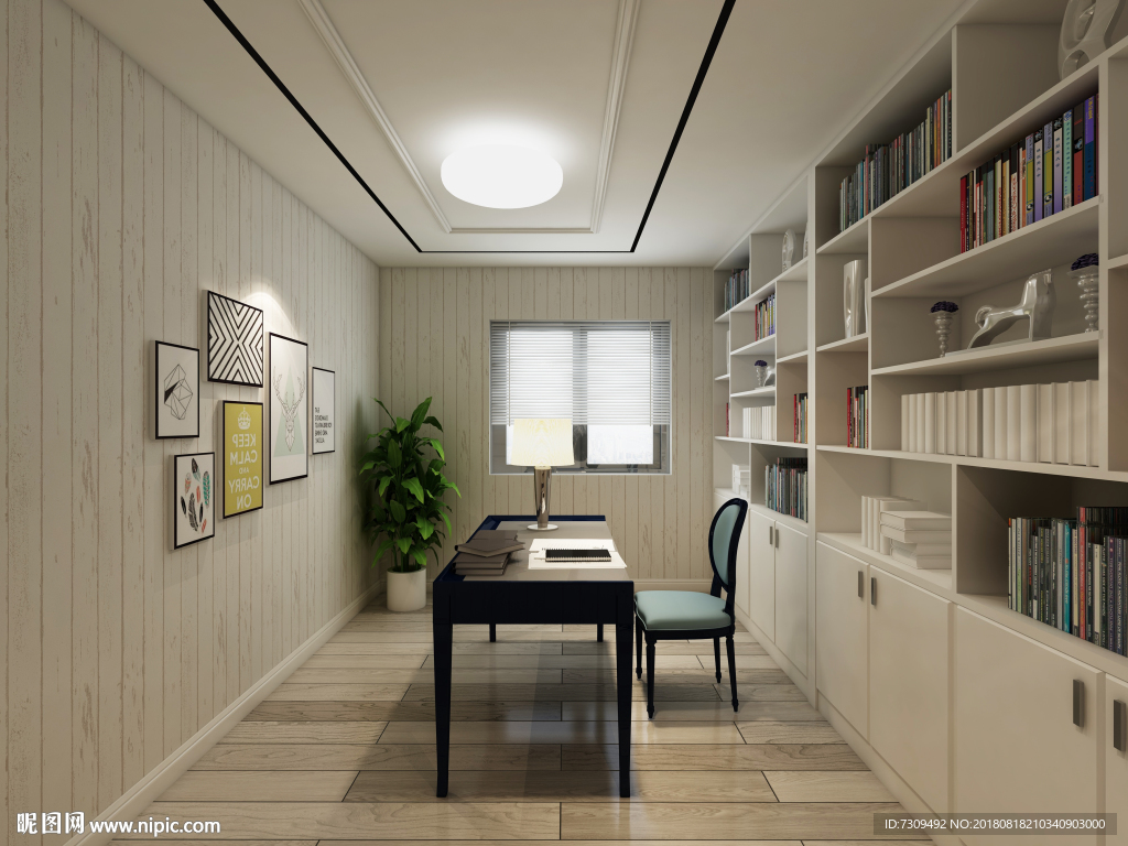 现代简约风书房装修效果图