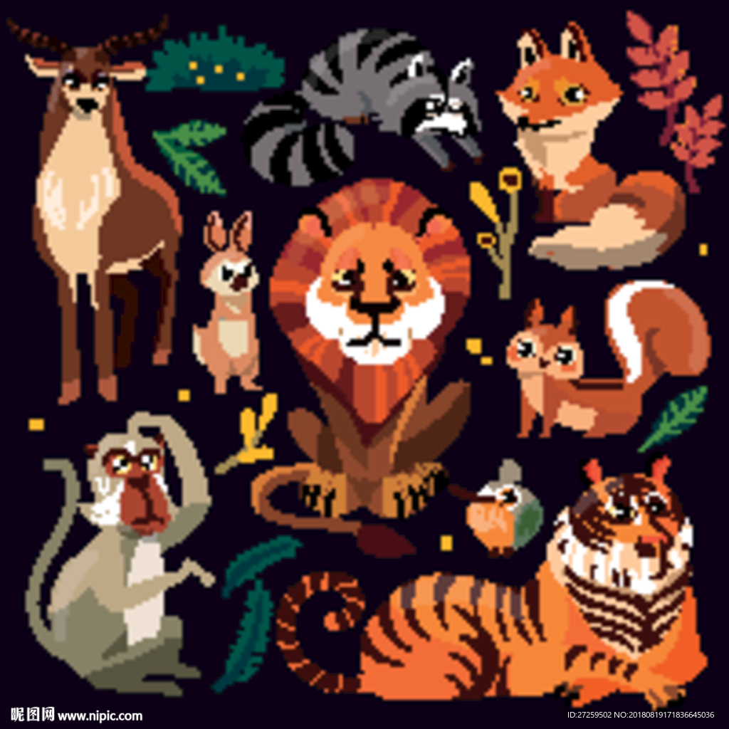 动物世界 动物手绘图片