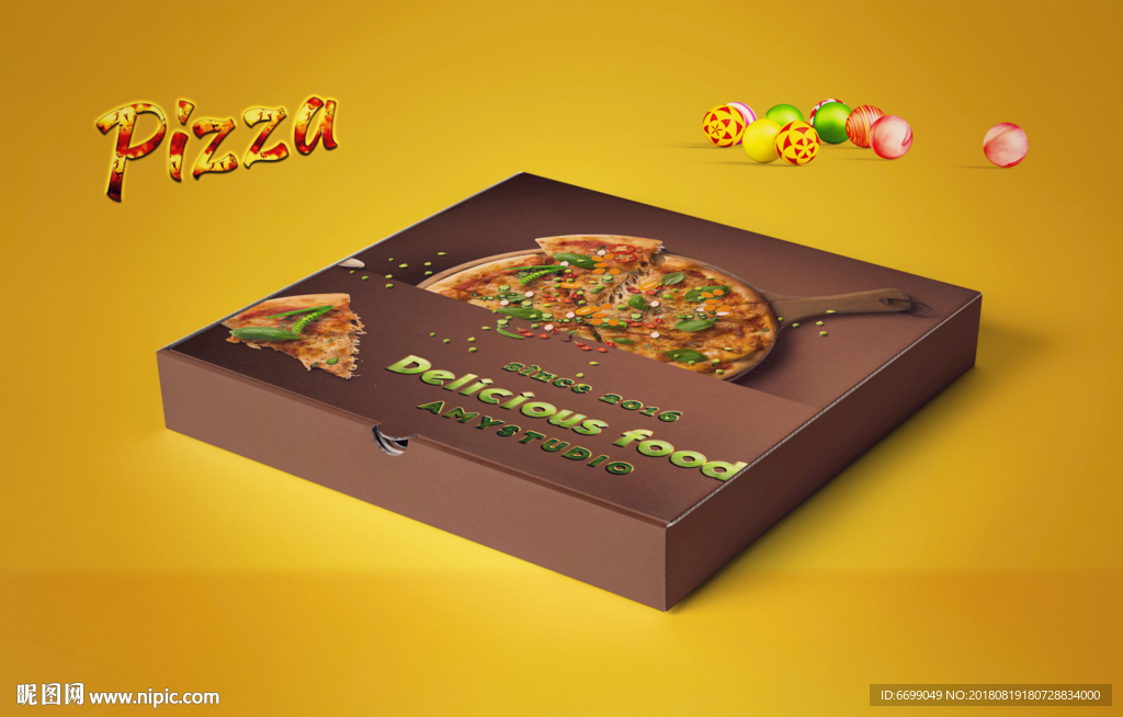 披萨包装盒样机设计
