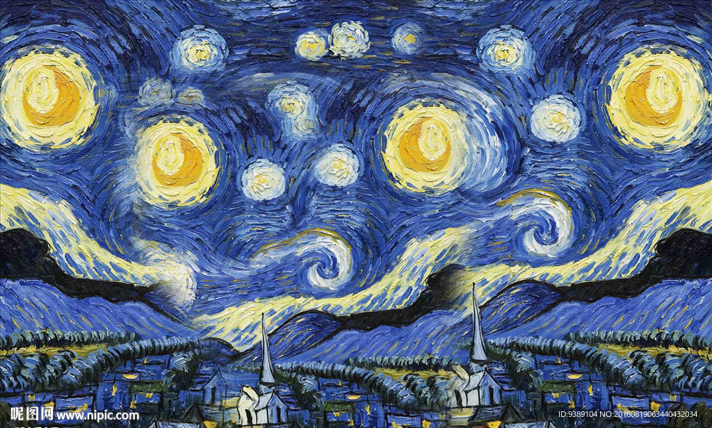 星夜油画设计图__绘画书法_文化艺术_设计图库_昵图网