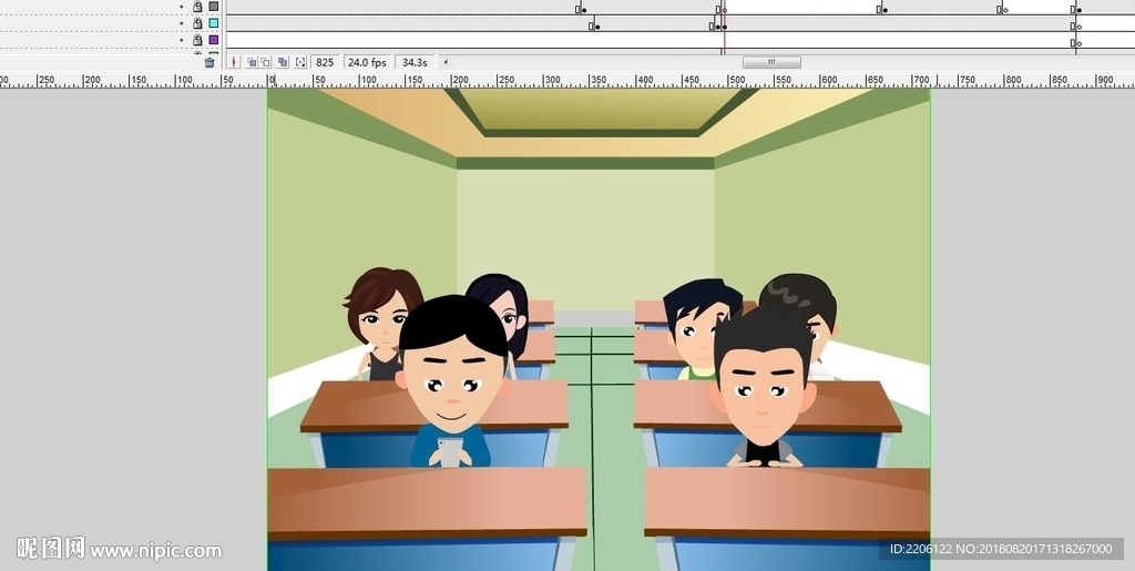 关于课堂玩手机的动画1分钟