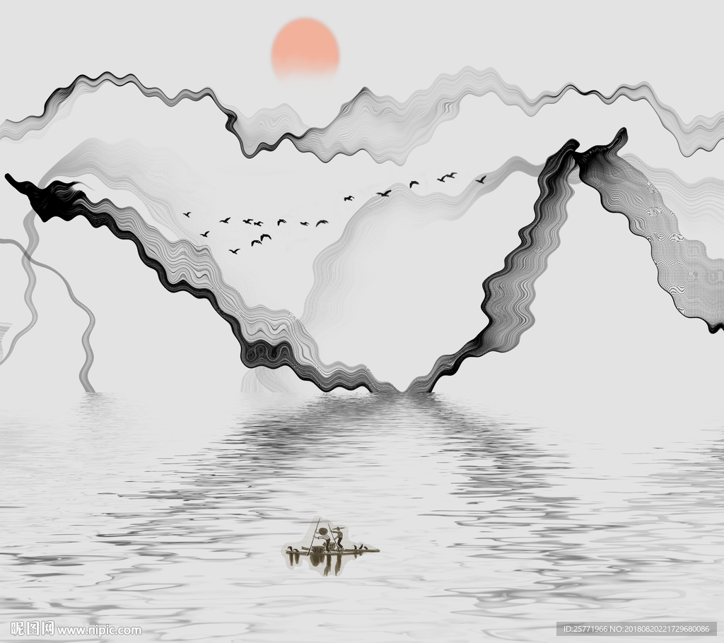 大型山水三联画装饰画