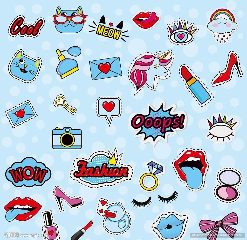 朋克时尚女性贴图素材