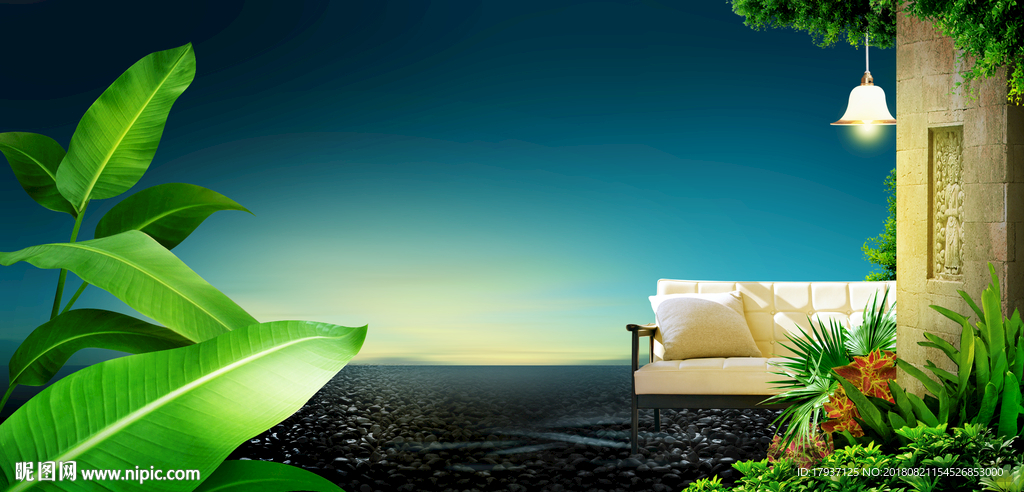 园林 山水 江湖 插画 黑金