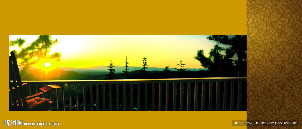 园林 山水 江湖 插画 黑金