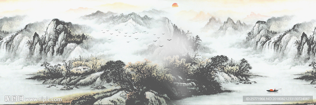 山水装饰画大尺寸