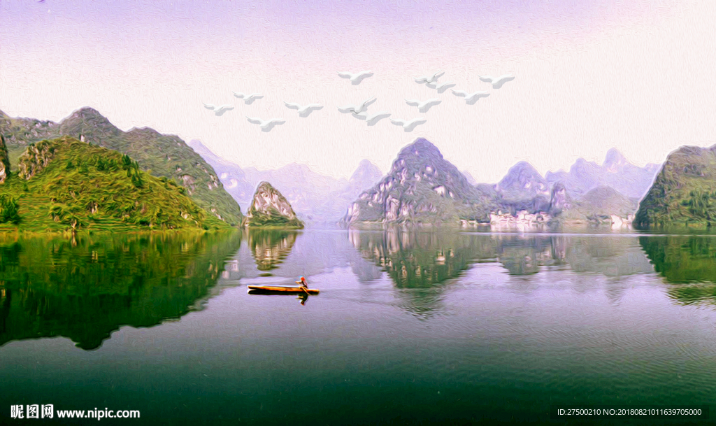 桂林山水背景墙