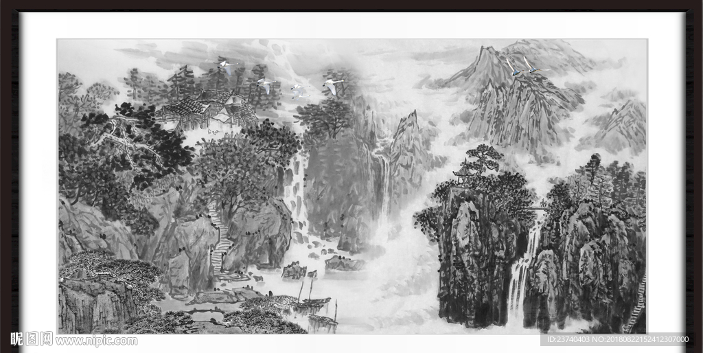 水墨国画山水
