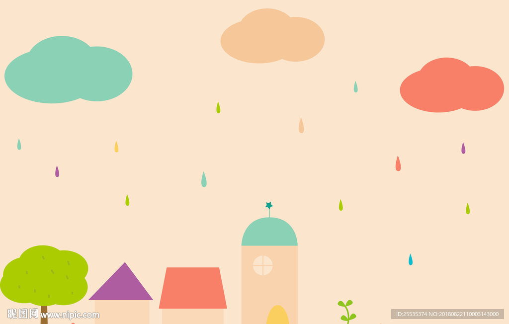 彩色雨滴背景图