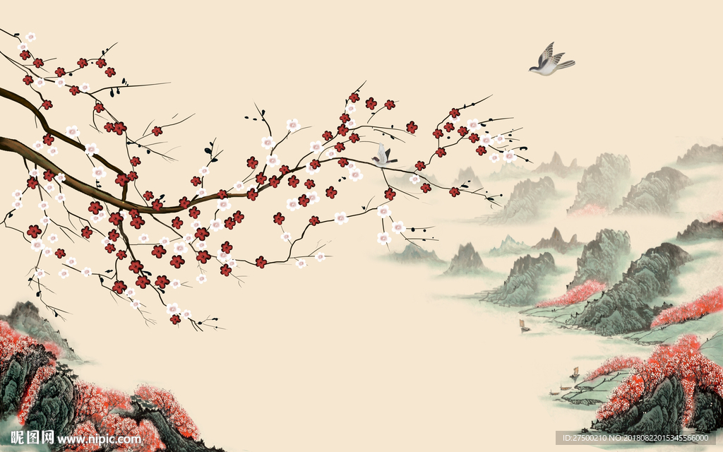 新中式背景墙