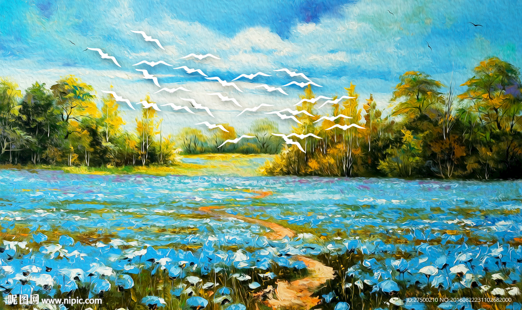 油画背景墙