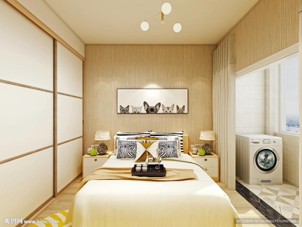 北欧风格简约卧室装修效果图