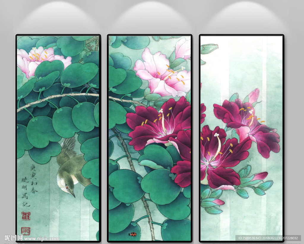 新中式花卉装饰画