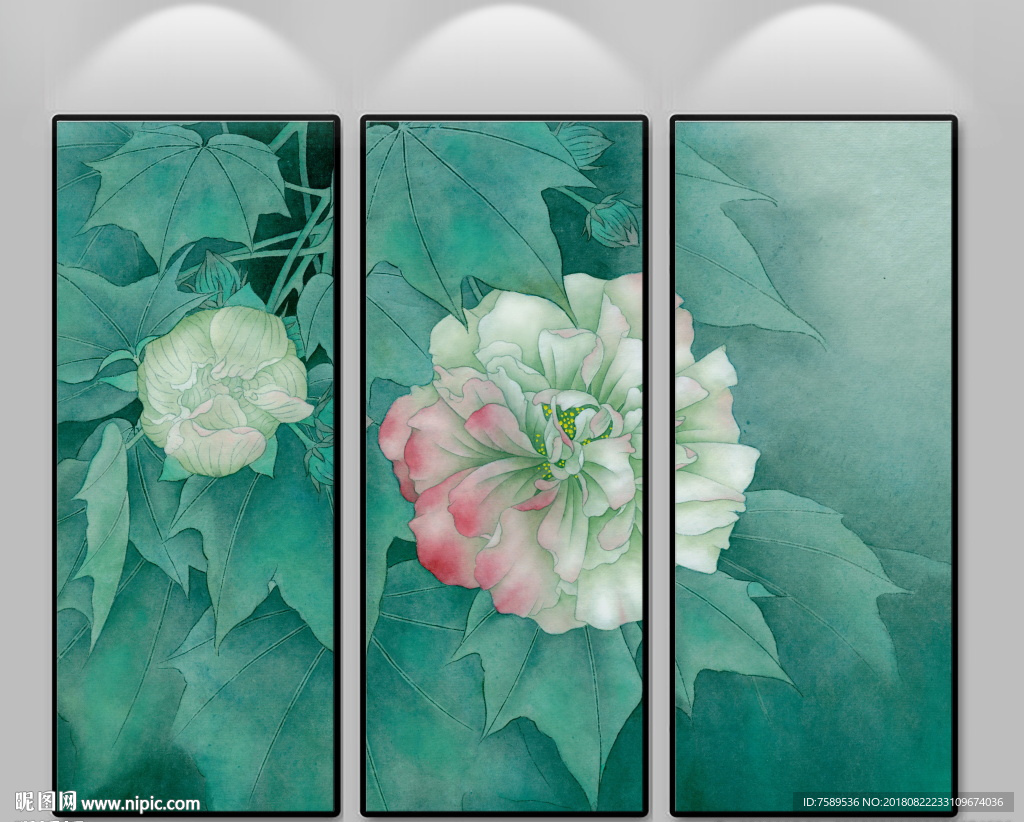 新中式月夜花语装饰画