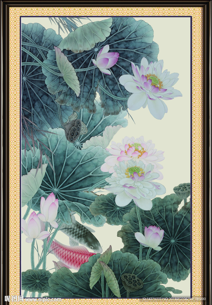 荷花国画
