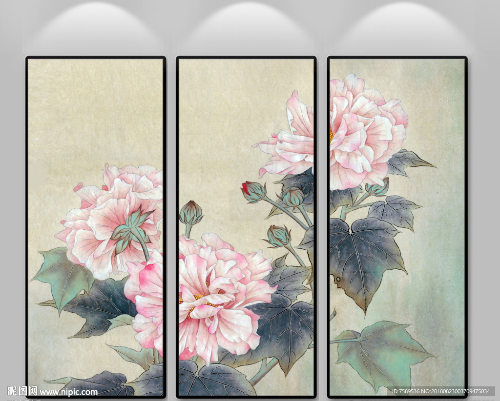 新中式高清花卉装饰画