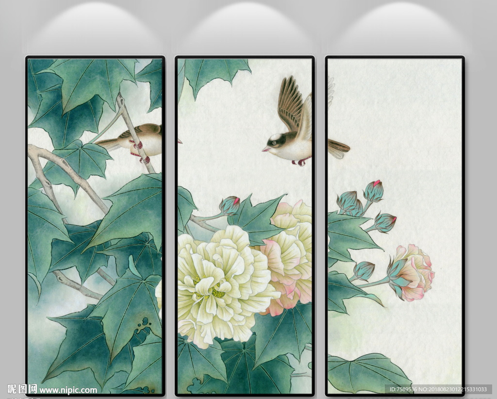 新中式工笔花鸟装饰画