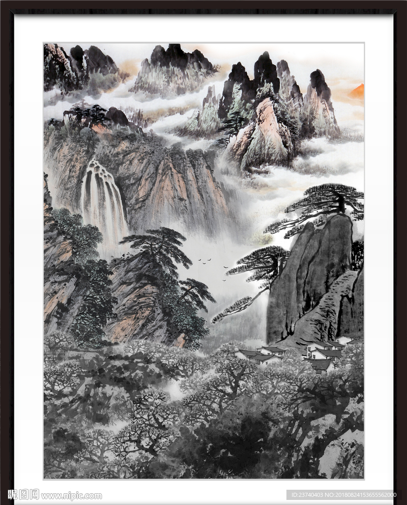 水墨国画山水