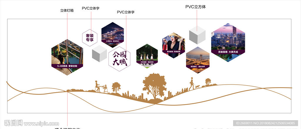 形象墙 看楼通道