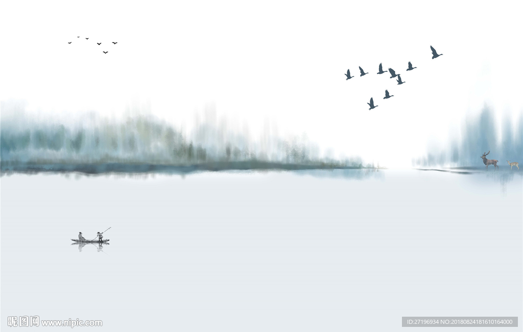 新中式山水风背景图