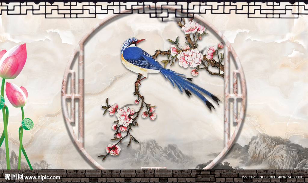 传统中式背景墙