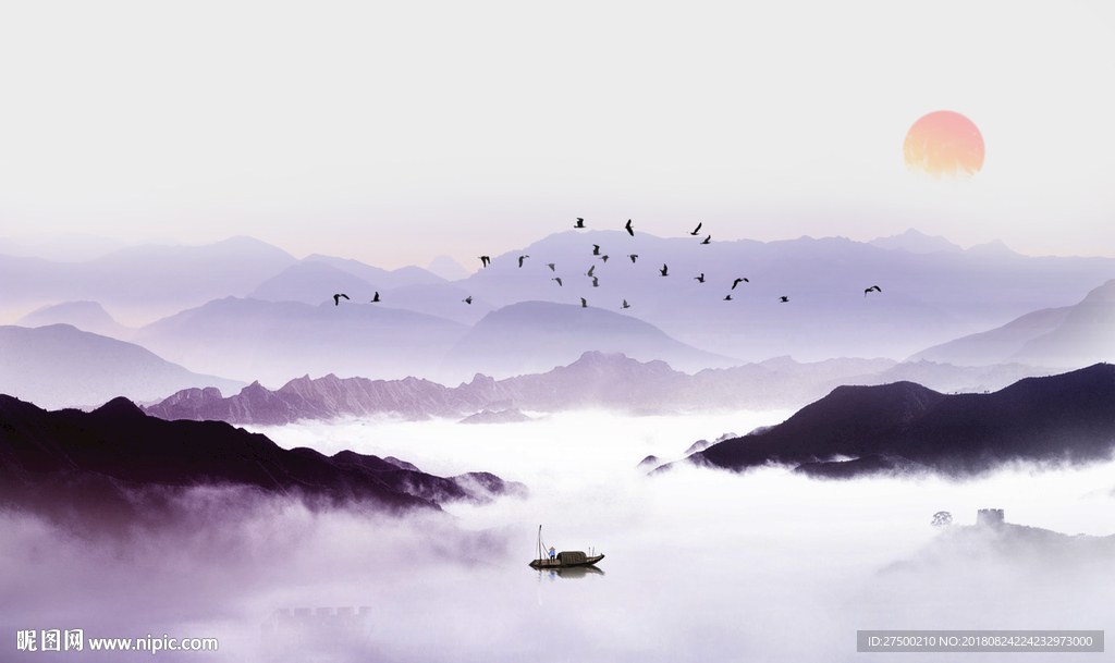 新中式水墨背景墙