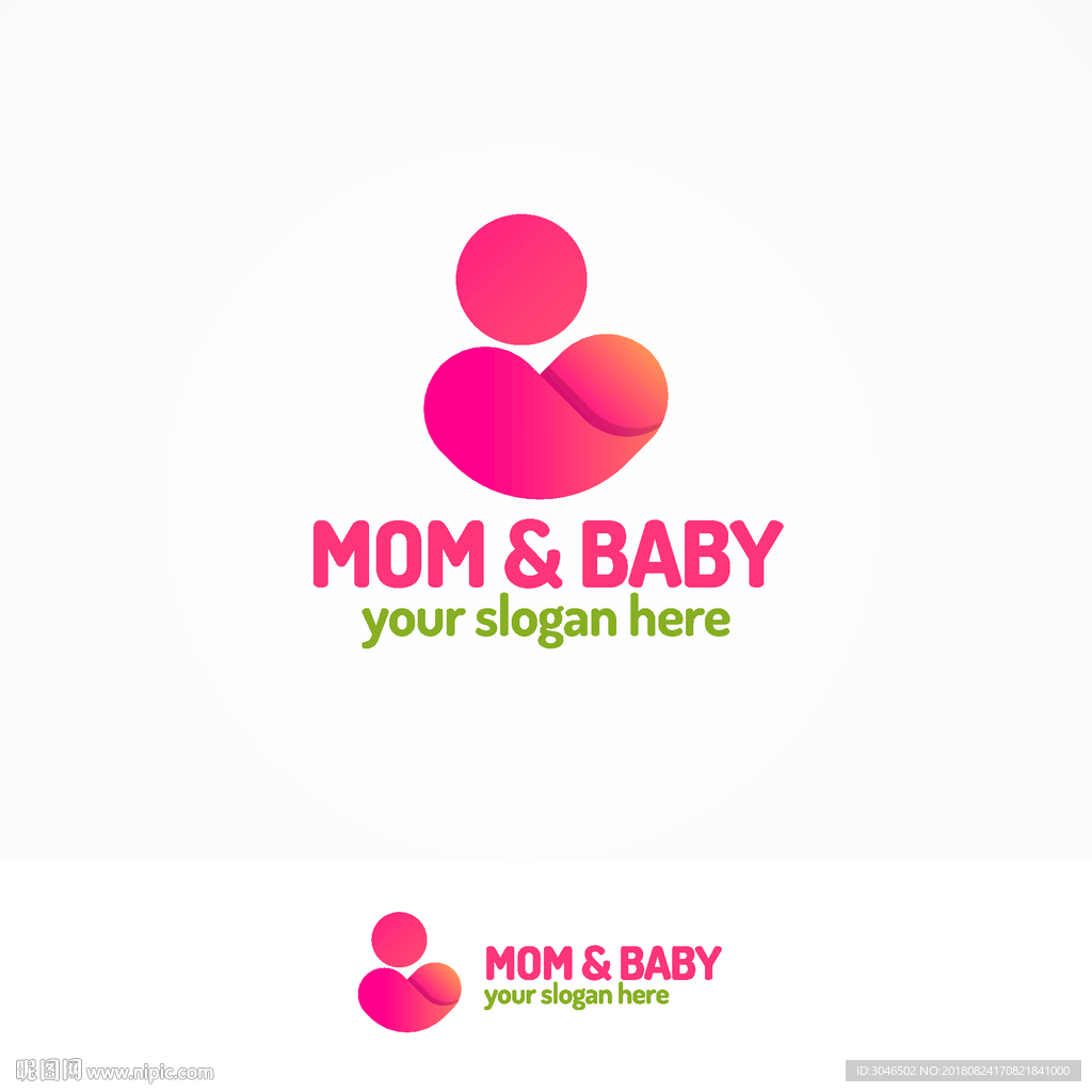 母亲和婴儿母婴用品logo标志