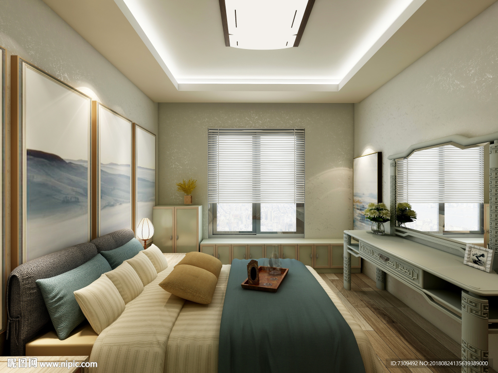 现代新中式家居房间装修效果图