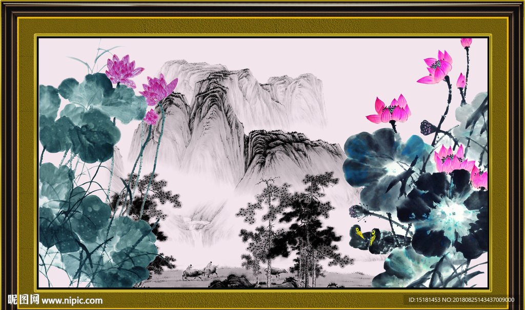 国画荷花