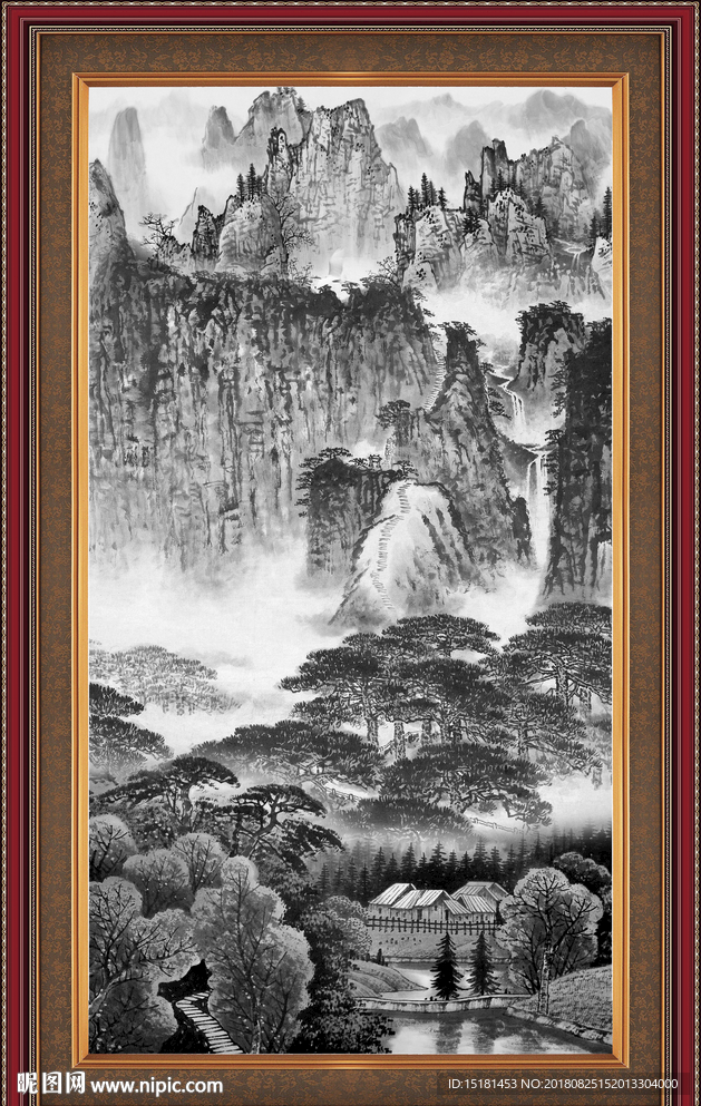 竖幅中国画 竖幅国画山水 竖幅