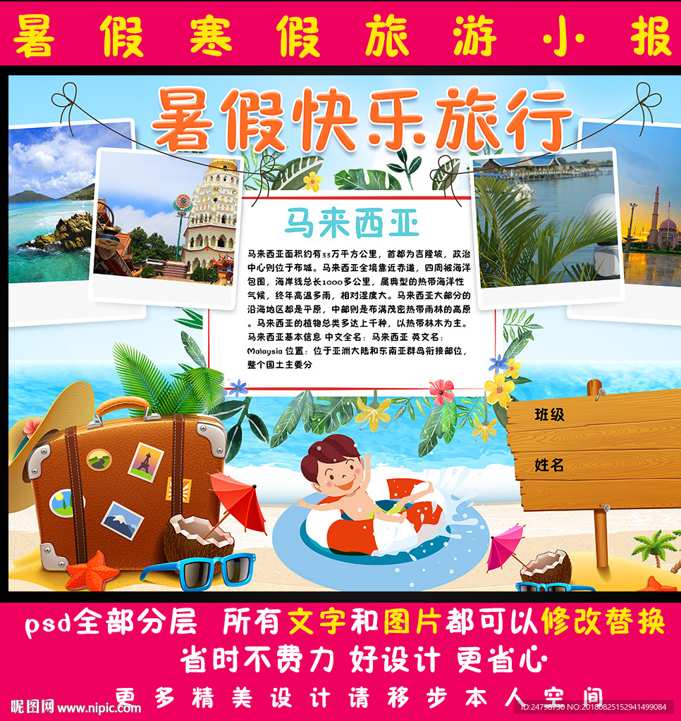 暑假旅行小报