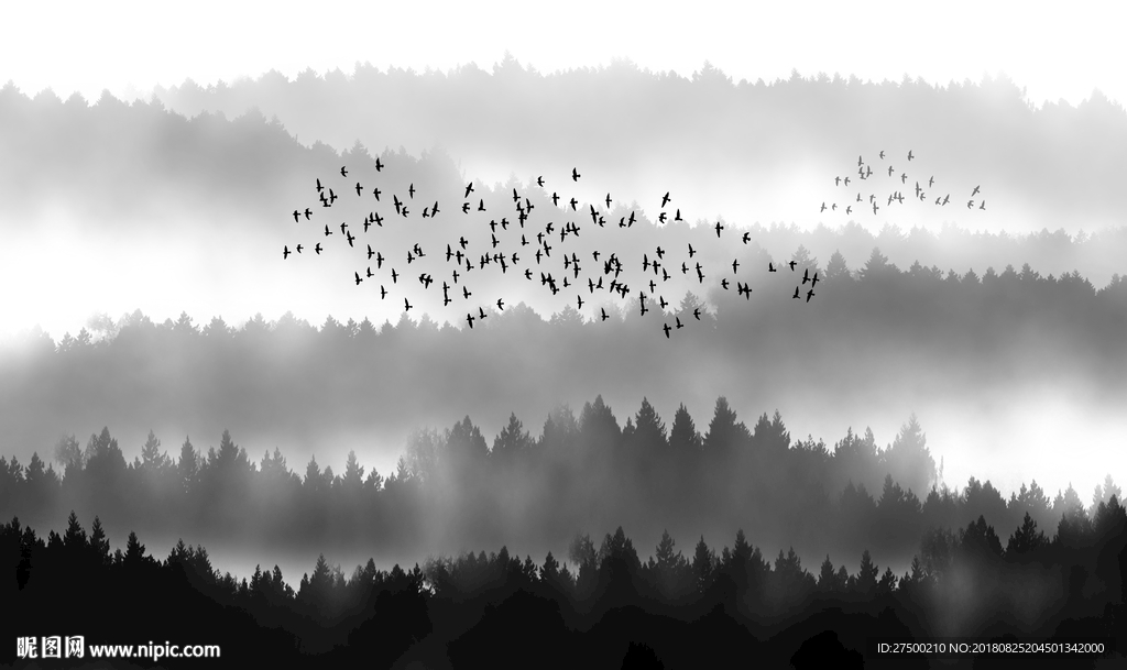 新中式水墨背景墙