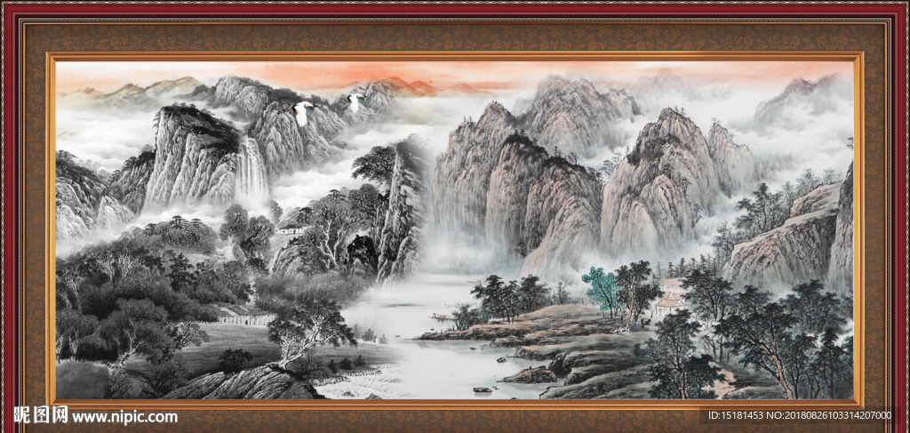 水墨国画山水