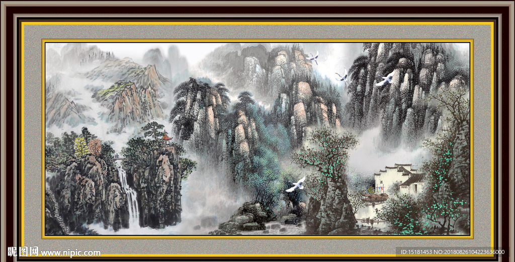 水墨国画山水