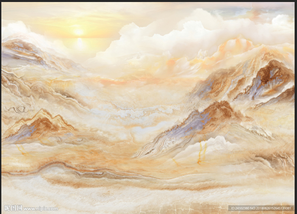 天地之精紫气东来山水石纹