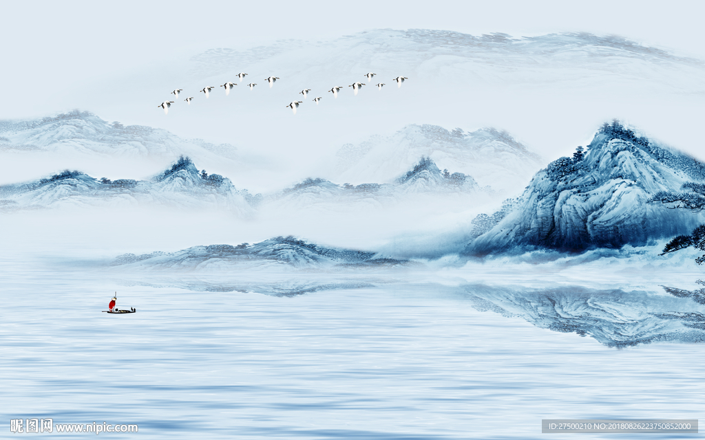 新中式水墨背景墙