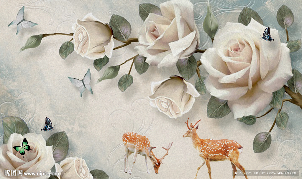 麋鹿背景墙