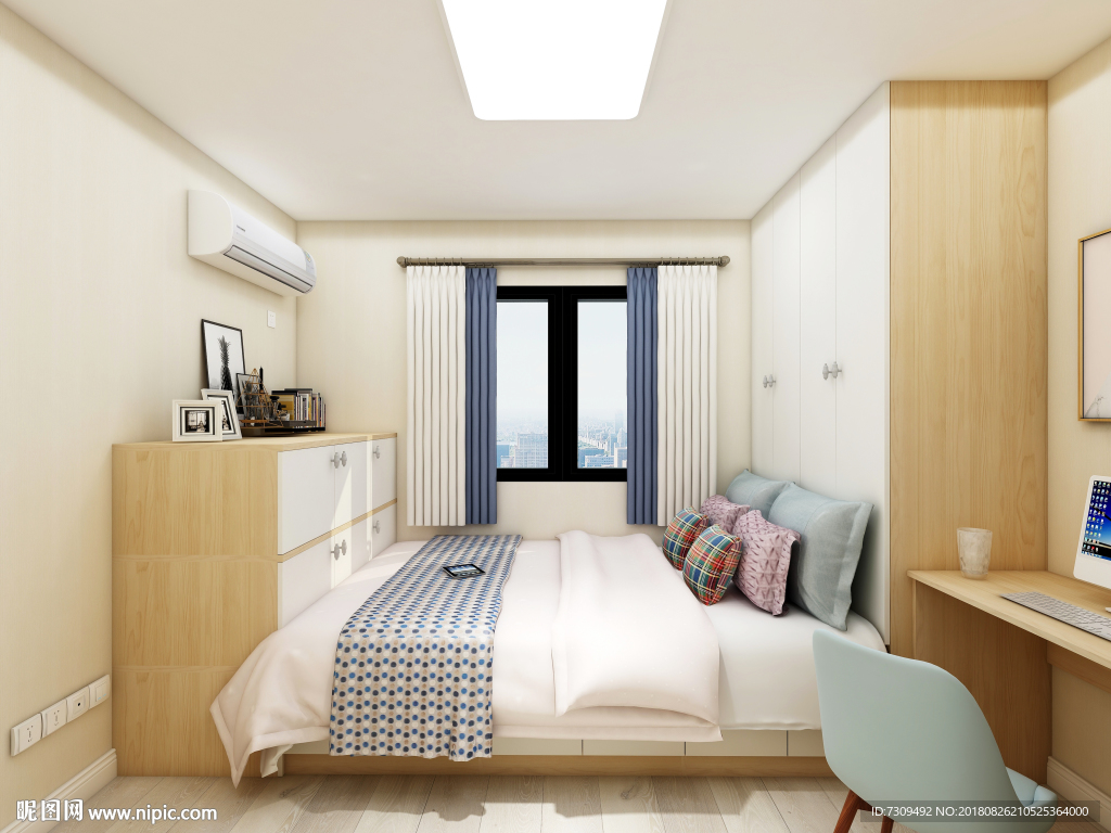 现代简约风格儿童书房装修效果图