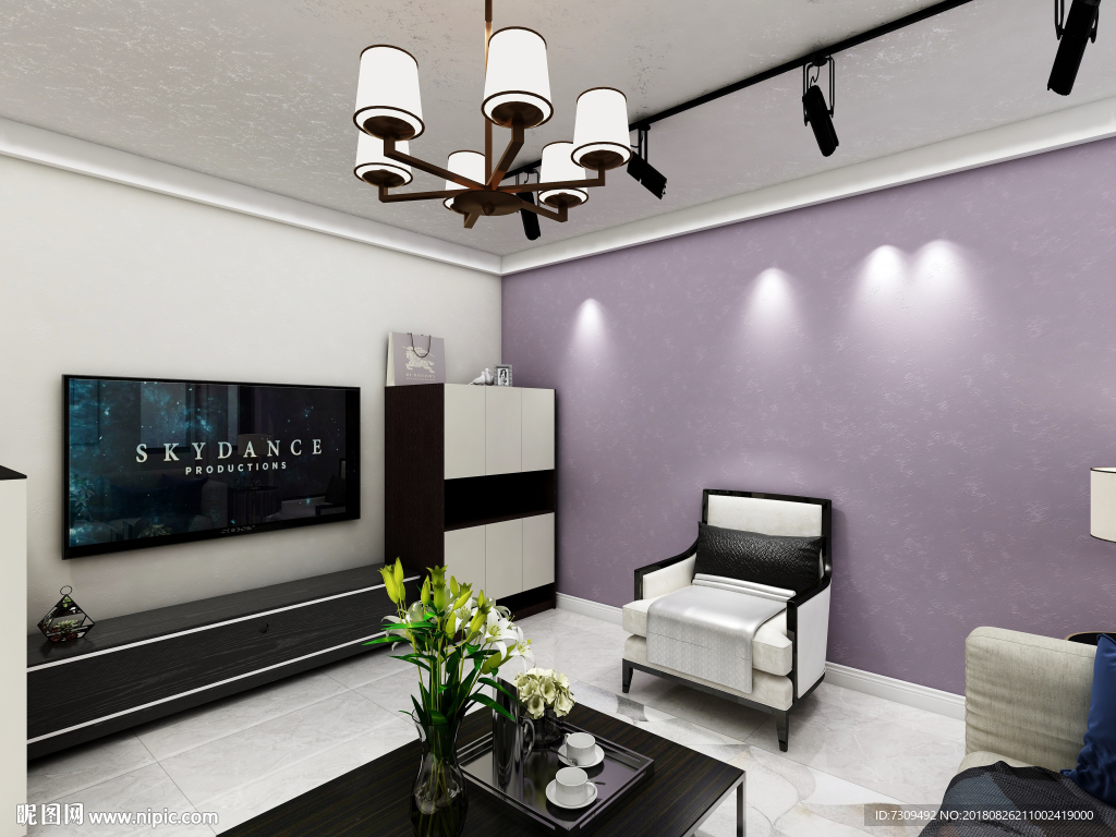 现代简约风格客厅装修效果图