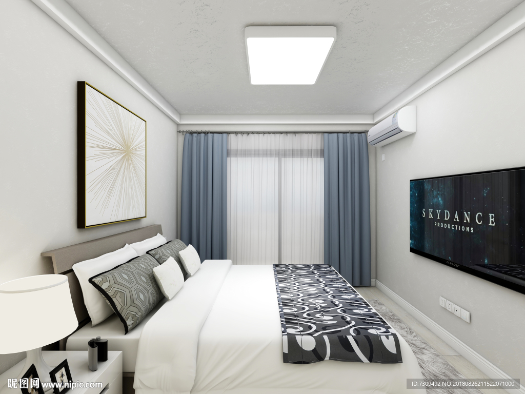 现代简约卧室装修效果图