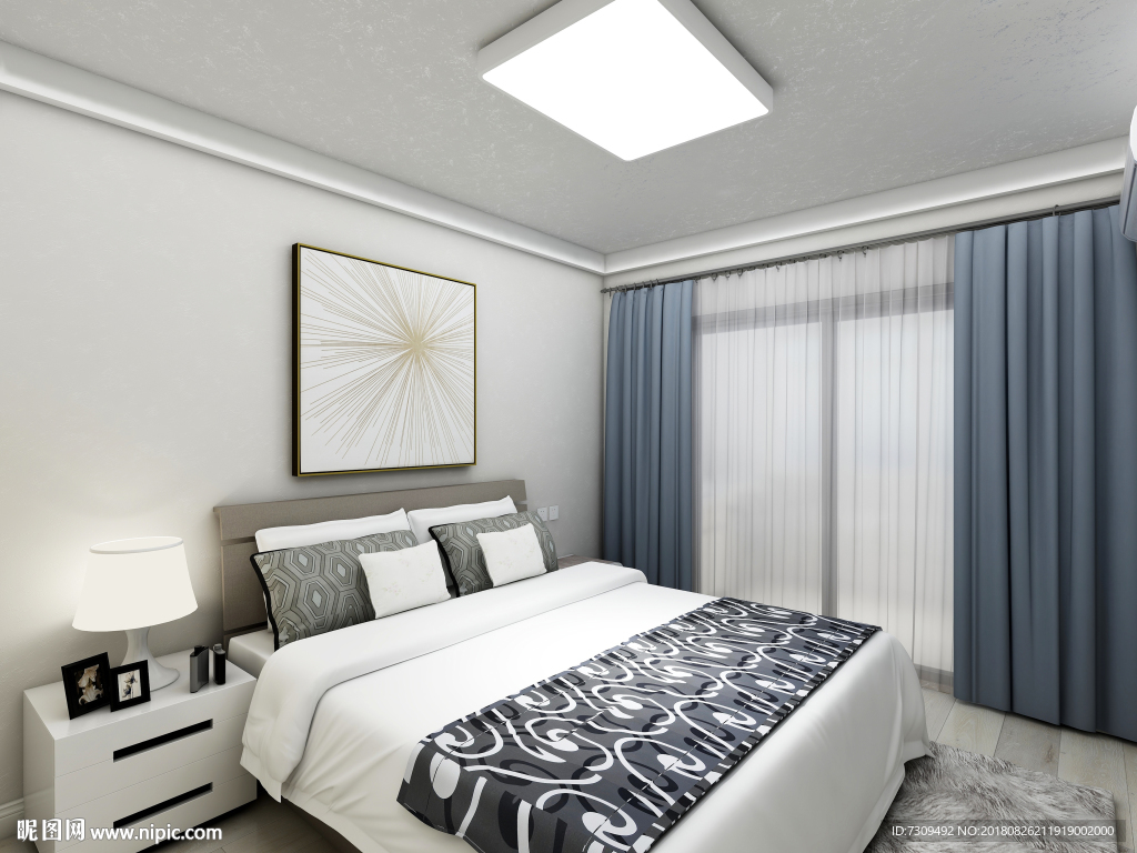 现代简约主人房艺术装修效果图