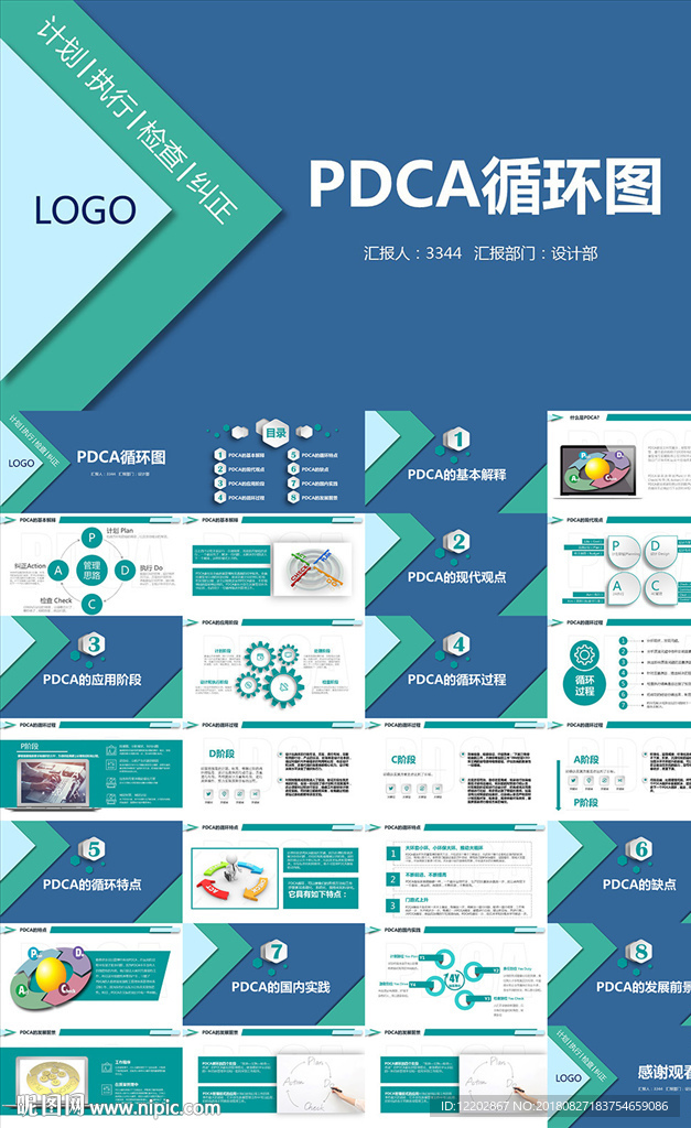 PDCA循环图计划执行PPT