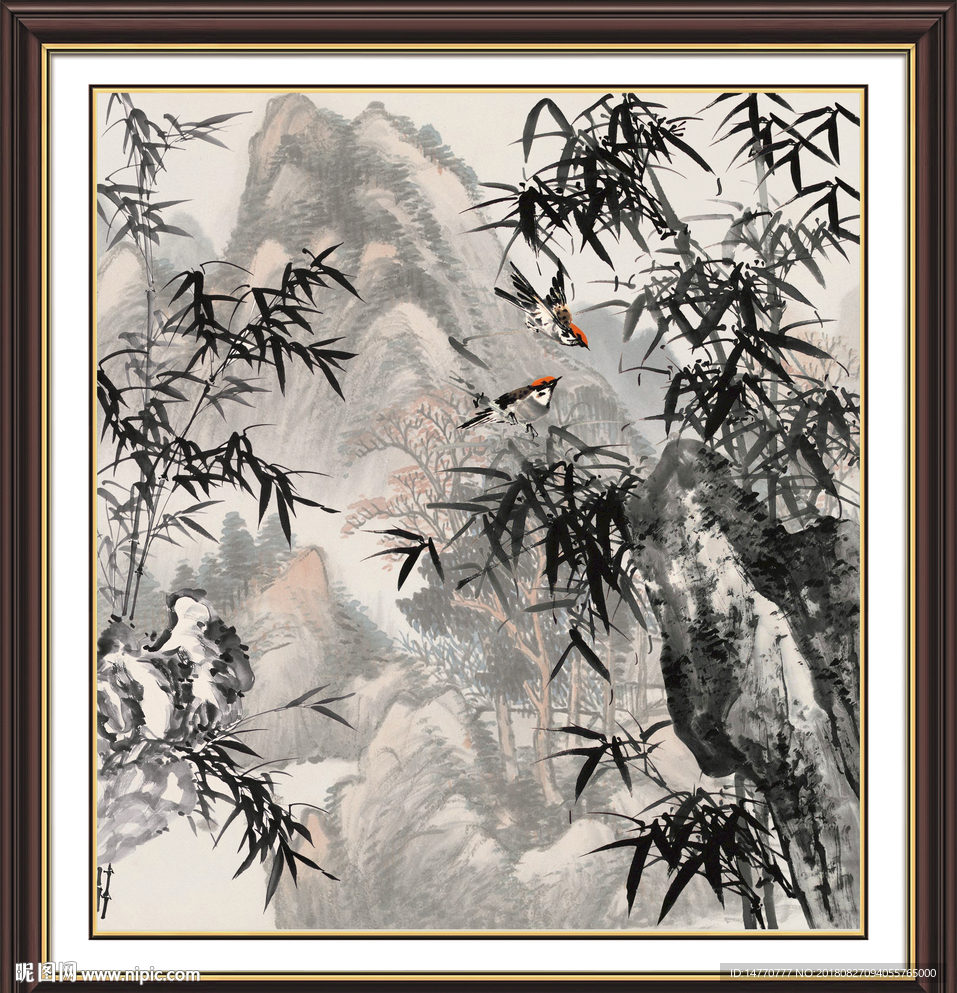 国画竹子