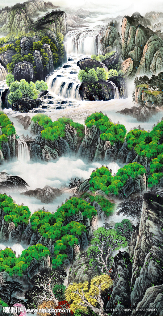 山水国画玄关