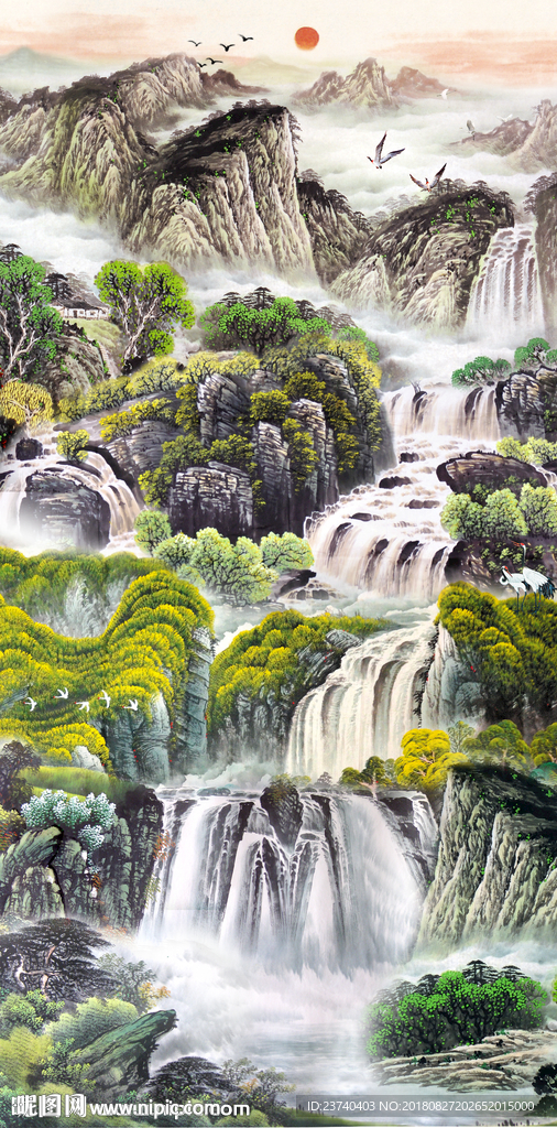 山水国画玄关