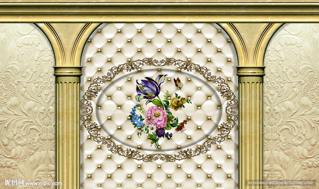 欧式软包背景墙