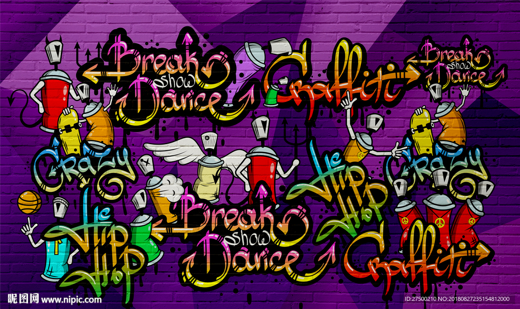 音乐嘻哈背景墙