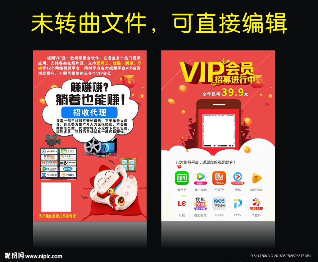 VIP会员电影宣传单