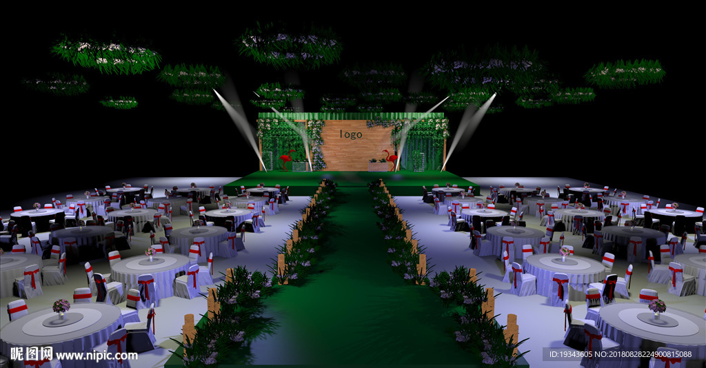 森系婚礼3d效果图