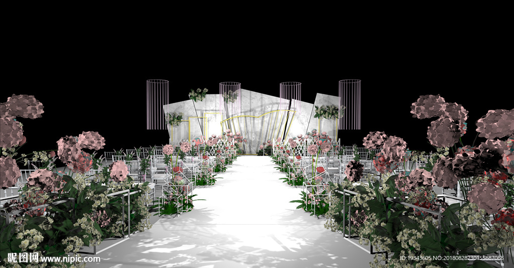 大理石风格婚礼效果图